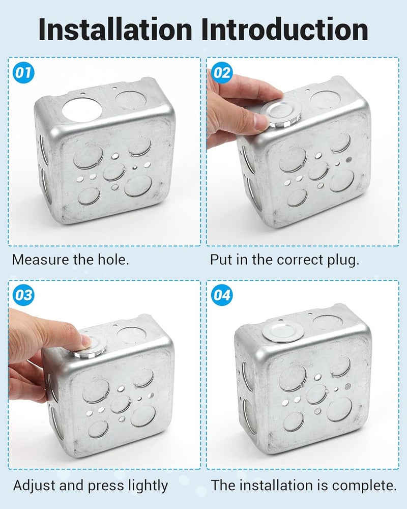 LITGURU 12 Pcs 3/4 inch Knockout Seal Electrical Box Knockout Plugs Removable Seals for Conduit Pipe Assorted Sizes to Fit Unused Electrical Box Openings - Image 4
